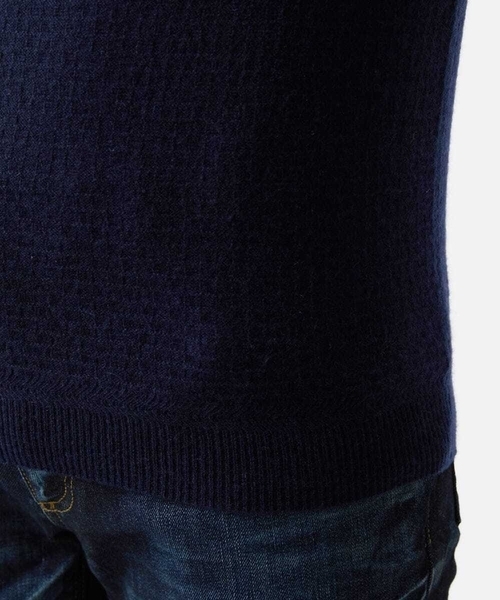 MICHEL KLEIN HOMME   （ミッシェルクランオム）の「カシミヤモックネックニット（ニット/セーター・メンズ・ネイビー/ダークグレー・MEDIUM/LARGE/X-LARGE）」の7枚目の写真