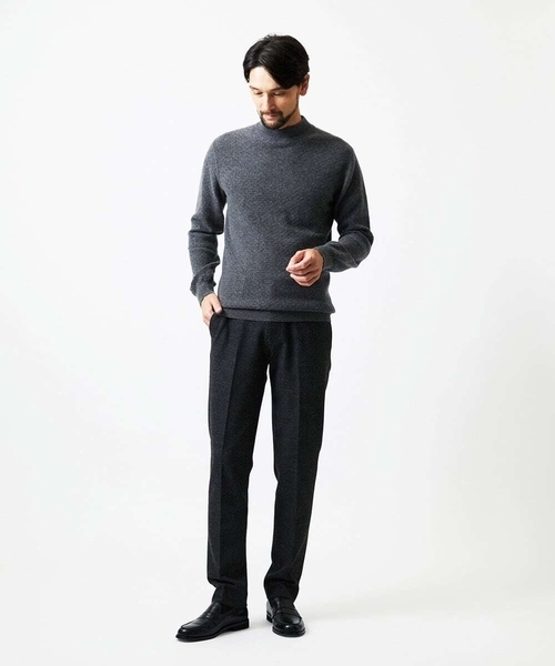 MICHEL KLEIN HOMME   （ミッシェルクランオム）の「カシミヤモックネックニット（ニット/セーター・メンズ・ネイビー/ダークグレー・MEDIUM/LARGE/X-LARGE）」の5枚目の写真