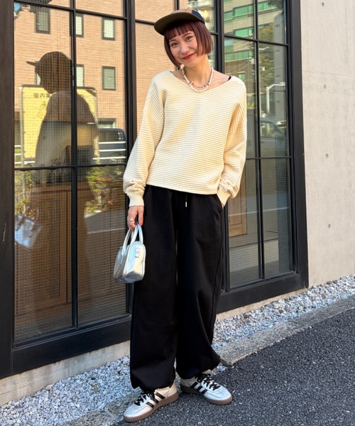 RODEO CROWNS WIDE BOWL（ロデオクラウンズワイドボウル）の「ビッグリボンスウェットパンツ（スウェットパンツ・レディース・ブラウン/グレー×ホワイト/ブラック/ピンク・MEDIUM/SMALL）」の21枚目の写真