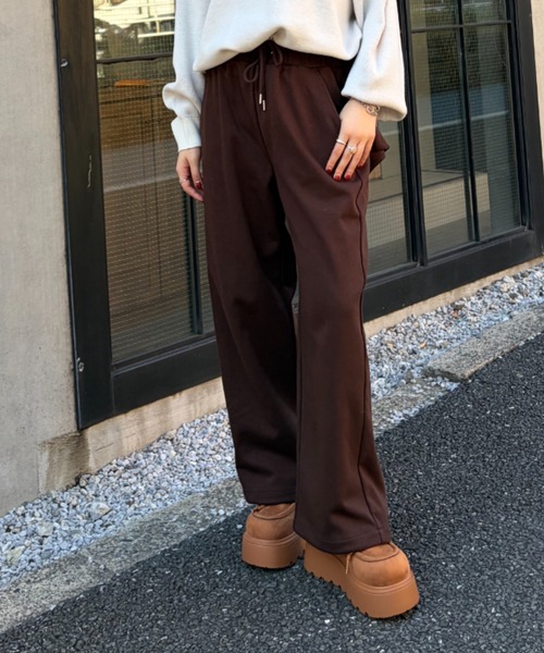 RODEO CROWNS WIDE BOWL（ロデオクラウンズワイドボウル）の「ビッグリボンスウェットパンツ（スウェットパンツ・レディース・ブラウン/グレー×ホワイト/ブラック/ピンク・MEDIUM/SMALL）」の5枚目の写真