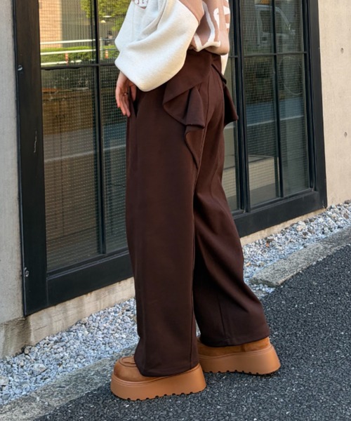 RODEO CROWNS WIDE BOWL（ロデオクラウンズワイドボウル）の「ビッグリボンスウェットパンツ（スウェットパンツ・レディース・ブラウン/グレー×ホワイト/ブラック/ピンク・MEDIUM/SMALL）」の6枚目の写真