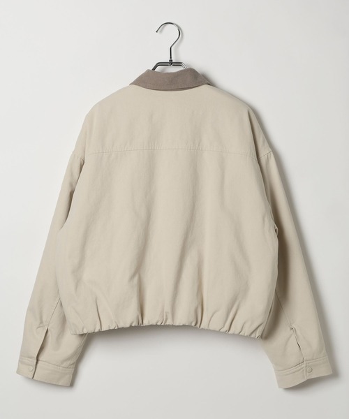 BAYFLOW（ベイフロー）の「[内側ボアで暖かい]裏ボアショートブルゾン（ブルゾン・レディース・オフホワイト/インディゴブルー・FREE）」の18枚目の写真