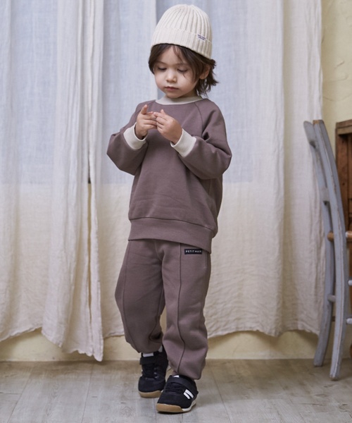 petit main（プティマイン）の「【GOODPRICE】裏起毛スウェットパンツ（スウェットパンツ・キッズ・モカ/ストライプ/ネイビー/トップグレー・110cm/120cm/100cm/90cm/130cm/80ｃｍ）」の3枚目の写真