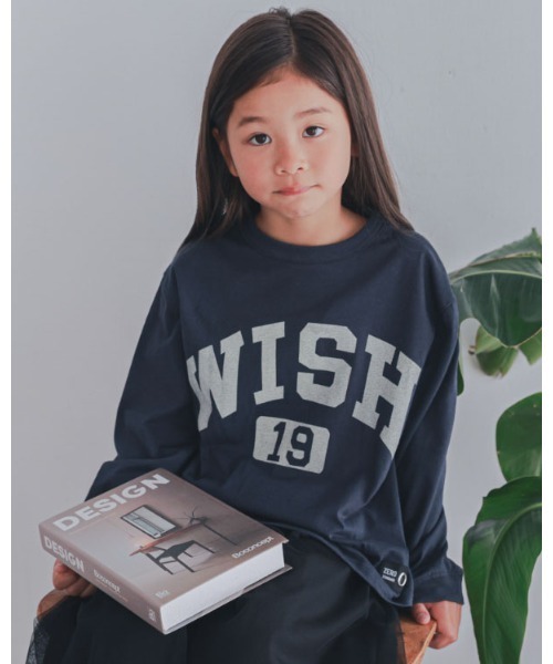 ZERO standerd（ゼロスタンダード）の「ゼロスタンダード WISHロングTシャツ（Tシャツ/カットソー・キッズ・アイボリー/チャコールグレー/ネイビー・100cm/110cm/120cm/130cm/140cm/150cm/160cm）」の3枚目の写真