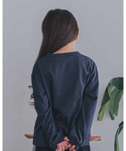 ZERO standerd（ゼロスタンダード）の「ゼロスタンダード WISHロングTシャツ（Tシャツ/カットソー・キッズ・アイボリー/チャコールグレー/ネイビー・100cm/110cm/120cm/130cm/140cm/150cm/160cm）」の9枚目の写真
