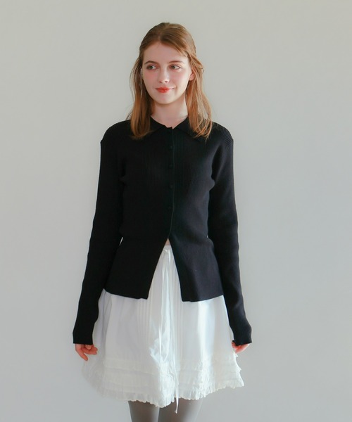 mic by Olu.（ミックバイオルドット）の「＜ ZOZOTOWN限定 ＞リブラインポロニット（ニット/セーター・レディース・ブラック/チャコールグレー/ピンク・FREE）」の21枚目の写真