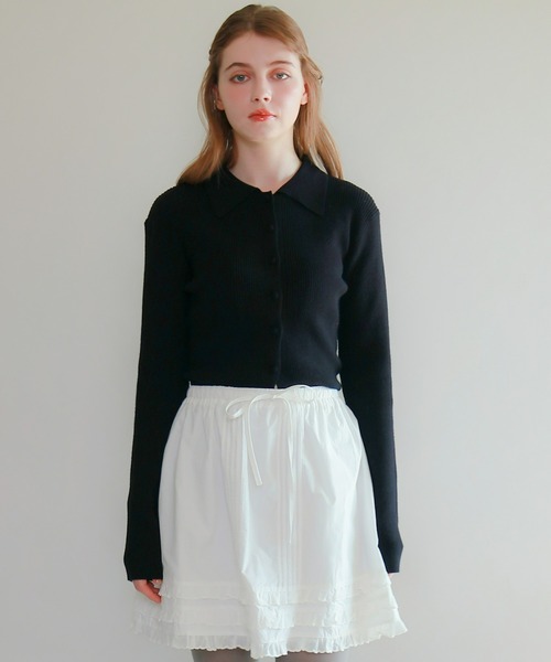 mic by Olu.（ミックバイオルドット）の「＜ ZOZOTOWN限定 ＞リブラインポロニット（ニット/セーター・レディース・ブラック/チャコールグレー/ピンク・FREE）」の22枚目の写真