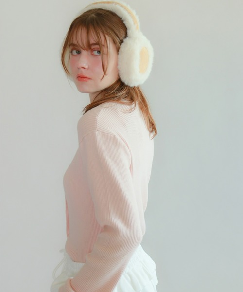 mic by Olu.（ミックバイオルドット）の「＜ ZOZOTOWN限定 ＞リブラインポロニット（ニット/セーター・レディース・ブラック/チャコールグレー/ピンク・FREE）」の8枚目の写真