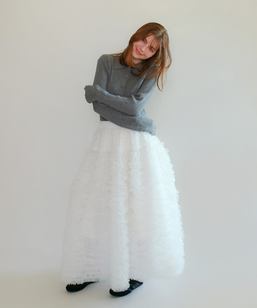mic by Olu.（ミックバイオルドット）の「＜ ZOZOTOWN限定 ＞リブラインポロニット（ニット/セーター・レディース・ブラック/チャコールグレー/ピンク・FREE）」の13枚目の写真