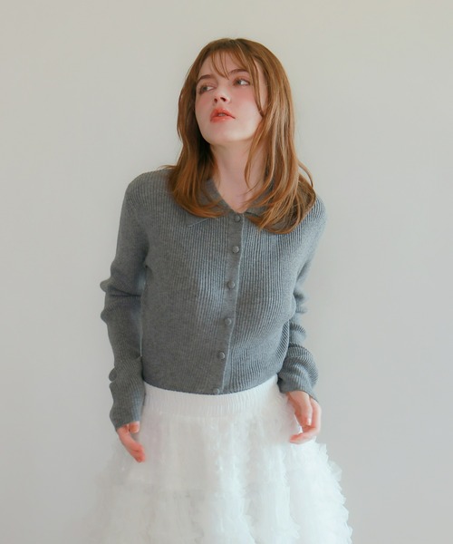 mic by Olu.（ミックバイオルドット）の「＜ ZOZOTOWN限定 ＞リブラインポロニット（ニット/セーター・レディース・ブラック/チャコールグレー/ピンク・FREE）」の15枚目の写真