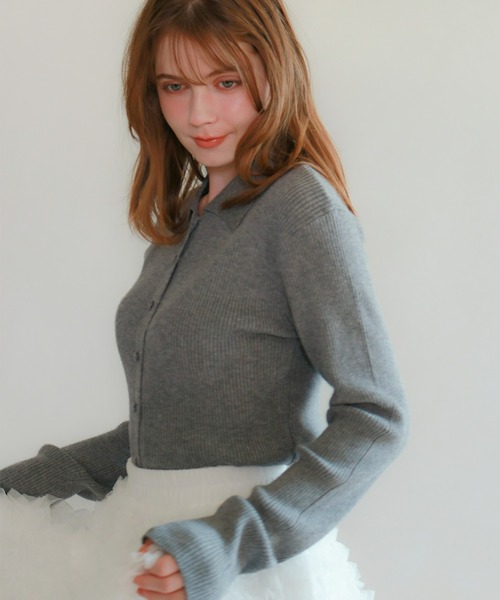mic by Olu.（ミックバイオルドット）の「＜ ZOZOTOWN限定 ＞リブラインポロニット（ニット/セーター・レディース・ブラック/チャコールグレー/ピンク・FREE）」の17枚目の写真
