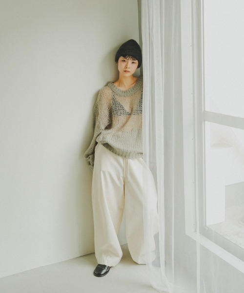 lit(リット)の「Openwork Over Knit(ニット/セーター・レディース・スモークグレー/チャコールグレー/アイボリー・FREE)」の7枚目の写真