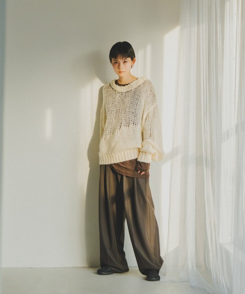 lit(リット)の「Openwork Over Knit(ニット/セーター・レディース・スモークグレー/チャコールグレー/アイボリー・FREE)」の12枚目の写真