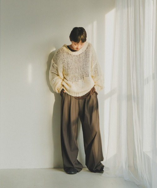 lit(リット)の「Openwork Over Knit(ニット/セーター・レディース・スモークグレー/チャコールグレー/アイボリー・FREE)」の11枚目の写真