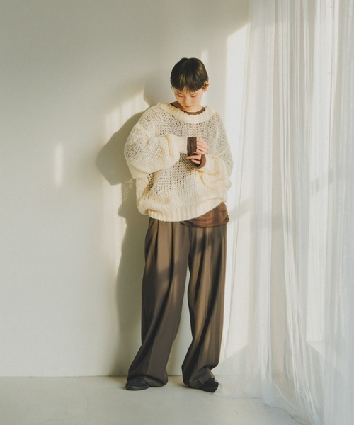 lit(リット)の「Openwork Over Knit(ニット/セーター・レディース・スモークグレー/チャコールグレー/アイボリー・FREE)」の13枚目の写真