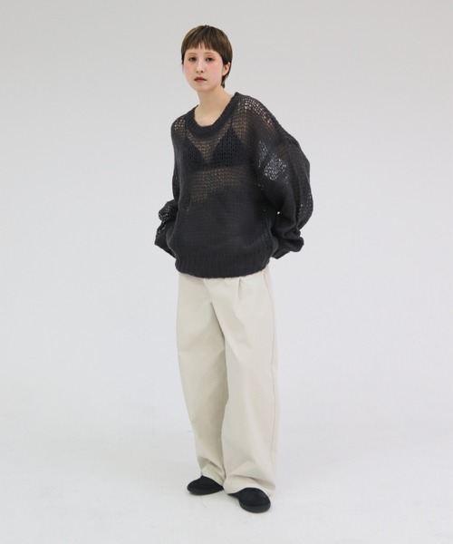 lit(リット)の「Openwork Over Knit(ニット/セーター・レディース・スモークグレー/チャコールグレー/アイボリー・FREE)」の21枚目の写真