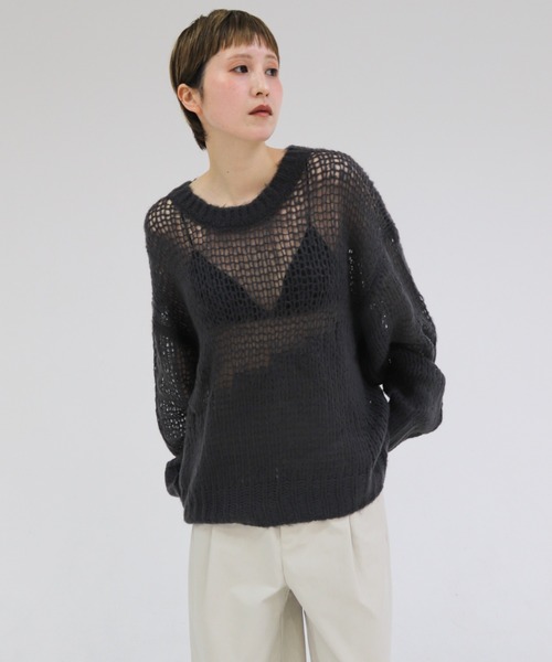 lit(リット)の「Openwork Over Knit(ニット/セーター・レディース・スモークグレー/チャコールグレー/アイボリー・FREE)」の22枚目の写真