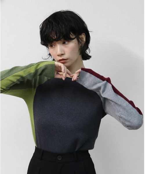 セール】カラーブロックニット COLOR BLOCK KNIT（ニット/セーター