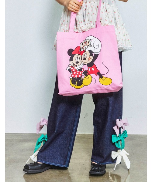 Little sunny bite(リトルサニーバイト)の「/little sunny bite Disney collection/micky & minnie selfie tote bag(トートバッグ・レディース・ライトブルー/ピンク/ホワイト・FREE)」の19枚目の写真