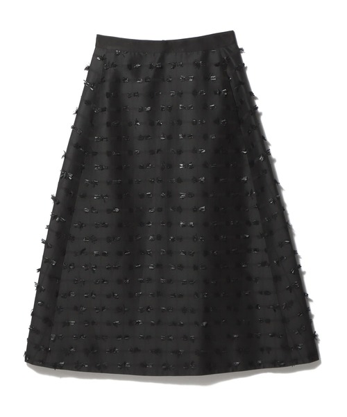ESTNATION（エストネーション）の「ESTNATION / リボンカットジャガードスカート（スカート・レディース・ブラック/ホワイト・38/36）」の2枚目の写真