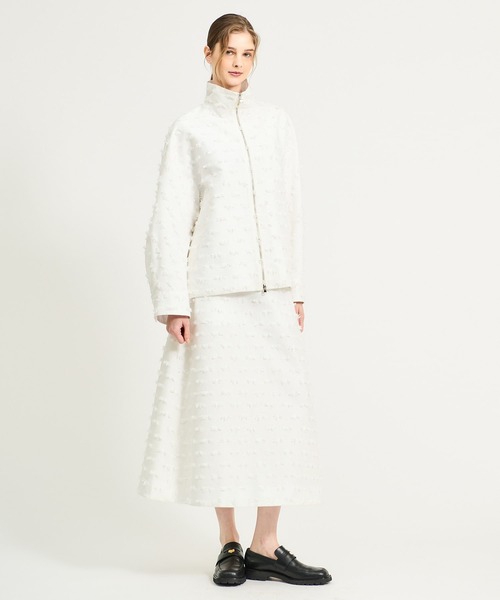 ESTNATION（エストネーション）の「ESTNATION / リボンカットジャガードスカート（スカート・レディース・ブラック/ホワイト・38/36）」の5枚目の写真