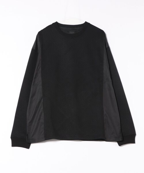 NO WAY(ノーウェイ)の「/MMMM/サイドパネルドロングスリーブTEE(Tシャツ/カットソー・メンズ・ブラック・LARGE)」の1枚目の写真