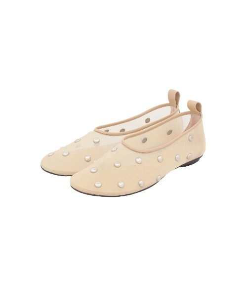CLANE（クラネ）の「STUDDED MESH FLAT SHOES（パンプス・レディース・ベージュ/ブラック・36/37/38）」の15枚目の写真