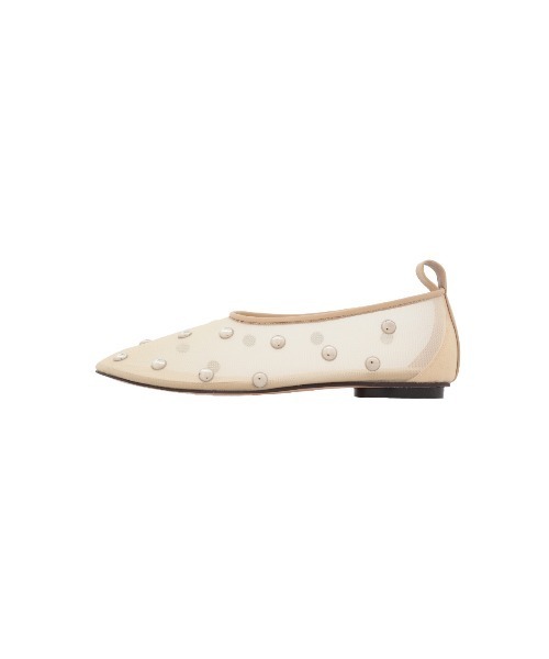 CLANE（クラネ）の「STUDDED MESH FLAT SHOES（パンプス・レディース・ベージュ/ブラック・36/37/38）」の16枚目の写真