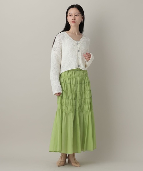 A part by（アパートバイ）の「テープヤーンニットカーディガン（カーディガン/ボレロ・レディース・ブルー系その他3/チャコールグレー/オフホワイト/ピンク系その他・FREE）」の5枚目の写真