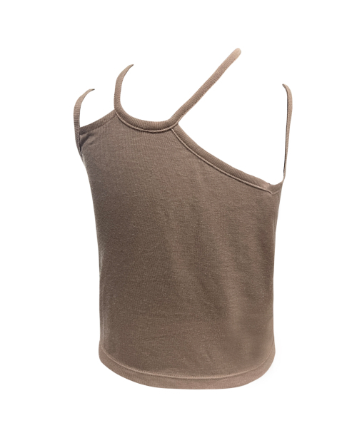 SETSETSET(セットセットセット)の「SLEEVELESS CROP TOP BROWN(Tシャツ/カットソー・レディース・その他・ONE SIZE)」の2枚目の写真