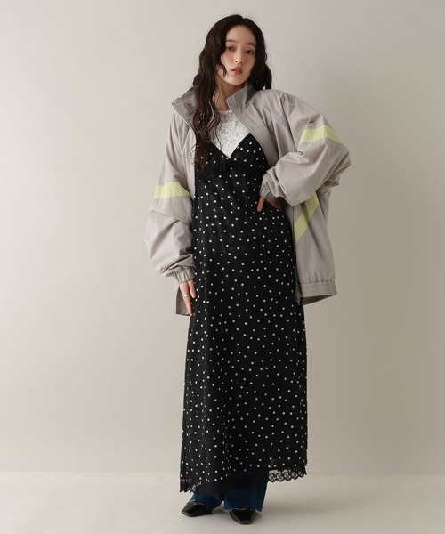 RAGEBLUE（レイジブルー）の「選べるシルエット/スタンドネックナイロンブルゾン（ブルゾン・レディース・ネイビー/オフホワイト/ライトグレー・MEDIUM/LARGE）」の6枚目の写真