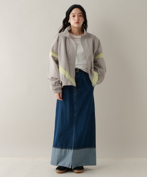 RAGEBLUE（レイジブルー）の「選べるシルエット/スタンドネックナイロンブルゾン（ブルゾン・レディース・ネイビー/オフホワイト/ライトグレー・MEDIUM/LARGE）」の8枚目の写真