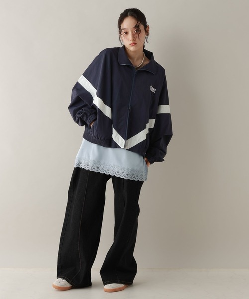 RAGEBLUE（レイジブルー）の「選べるシルエット/スタンドネックナイロンブルゾン（ブルゾン・レディース・ネイビー/オフホワイト/ライトグレー・MEDIUM/LARGE）」の21枚目の写真