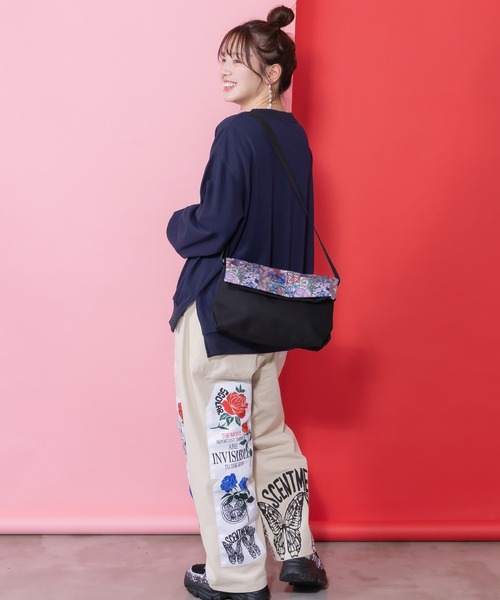 ScoLar(スカラー)の「661433:柄x無地2way口折れミニショルダーバッグ(ショルダーバッグ・レディース・オフホワイト/ブラック/キャメル・FREE)」の6枚目の写真