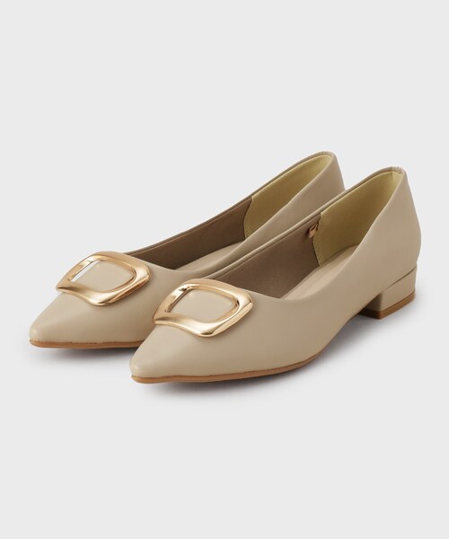 OPAQUE.CLIP（オペークドットクリップ）の「デザインバックル付ポインテッドフラットパンプス（パンプス・レディース・ブラック系5/ブラック/ベージュ・03/02/01）」の5枚目の写真