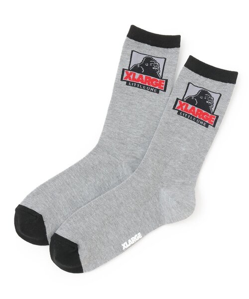 XLARGE KIDS（エクストララージキッズ）の「OGバイカラー クルーソックス（ソックス/靴下・キッズ・ブラック/イエロー/トップグレー・19-21cm/13-15cm/15-17cm/17-19cm）」の2枚目の写真