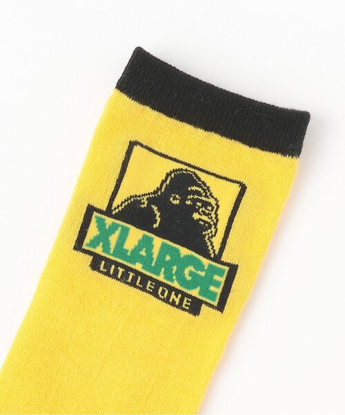 XLARGE KIDS（エクストララージキッズ）の「OGバイカラー クルーソックス（ソックス/靴下・キッズ・ブラック/イエロー/トップグレー・19-21cm/13-15cm/15-17cm/17-19cm）」の4枚目の写真