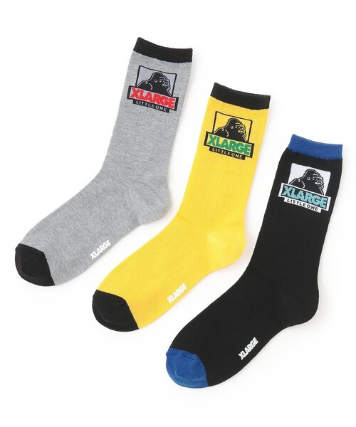 XLARGE KIDS（エクストララージキッズ）の「OGバイカラー クルーソックス（ソックス/靴下・キッズ・ブラック/イエロー/トップグレー・19-21cm/13-15cm/15-17cm/17-19cm）」の8枚目の写真