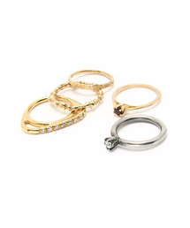 IOSSELLIANI | 【IOSSELLIANI】イオッセリアーニ／多連黒石リング(リング)