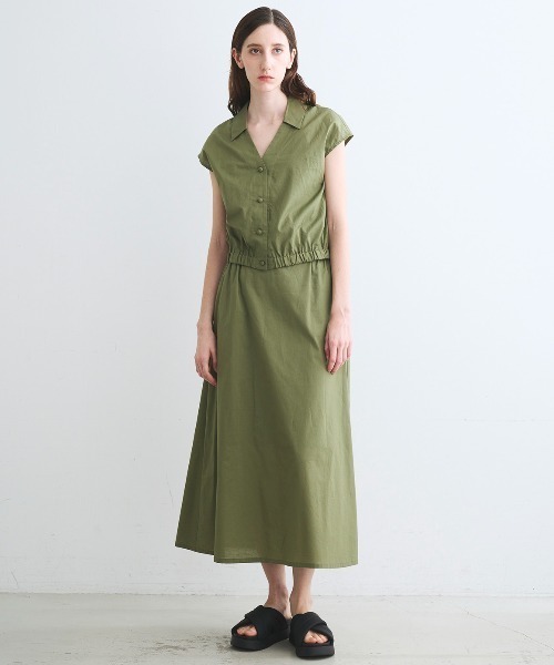 three dots(スリードッツ)の「プレーリー ローンスカート(スカート・レディース・ブラック/グリーン系その他・SMALL/MEDIUM)」の9枚目の写真
