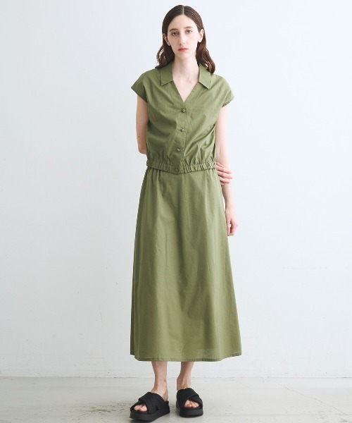 three dots(スリードッツ)の「プレーリー ローンスカート(スカート・レディース・ブラック/グリーン系その他・SMALL/MEDIUM)」の8枚目の写真