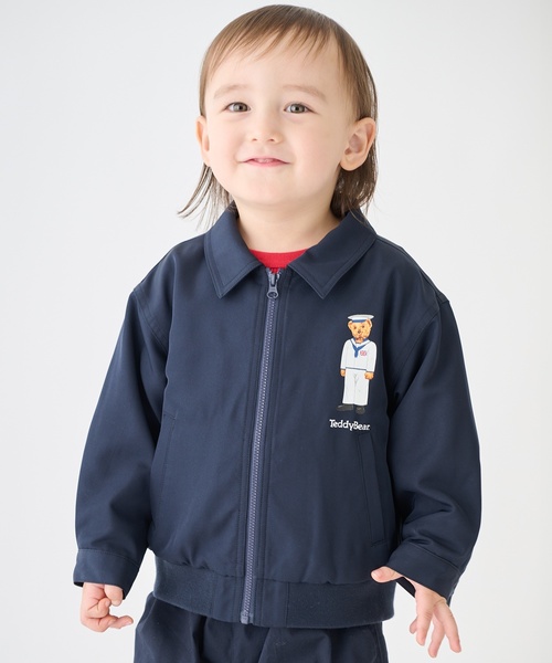 petit main(プティマイン)の「【TeddyBear】スイングジャケット(ブルゾン・キッズ・ネイビー/ライトベージュ・120cm/90cm/100cm/110cm/130cm)」の1枚目の写真