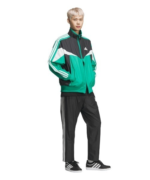 adidas(アディダス)の「アディダス adidas マストハブ ルーズフィット カラー ブロック メッシュライニング ウインドブレーカー ジャケット(ナイロンジャケット・メンズ・グリーン/ダークブルー/ブラック×グレー・M/L/LL)」の20枚目の写真