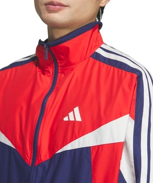 adidas(アディダス)の「アディダス adidas マストハブ ルーズフィット カラー ブロック メッシュライニング ウインドブレーカー ジャケット(ナイロンジャケット・メンズ・グリーン/ダークブルー/ブラック×グレー・M/L/LL)」の13枚目の写真