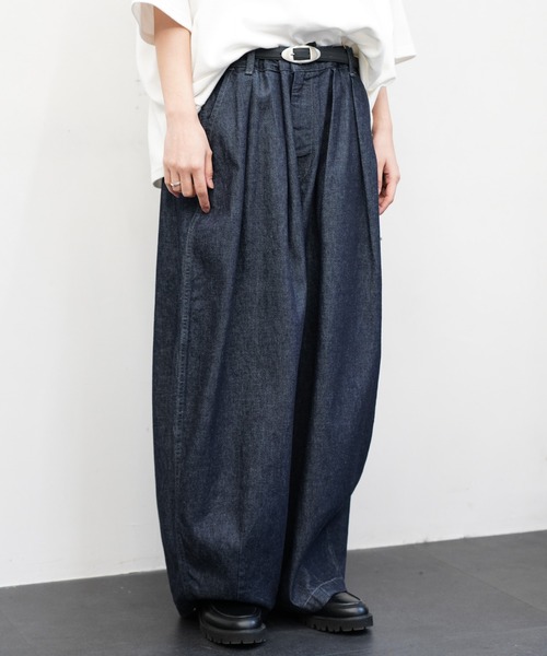 HARVESTY(ハーベスティ)の「HARVESTY / ハーベスティ BIG DENIM CIRCUS PANTS ONE WASH ビッグデニム サーカスパンツ ワンウォッシュ(デニムパンツ・レディース・インディゴブルー・0/1/2)」の3枚目の写真