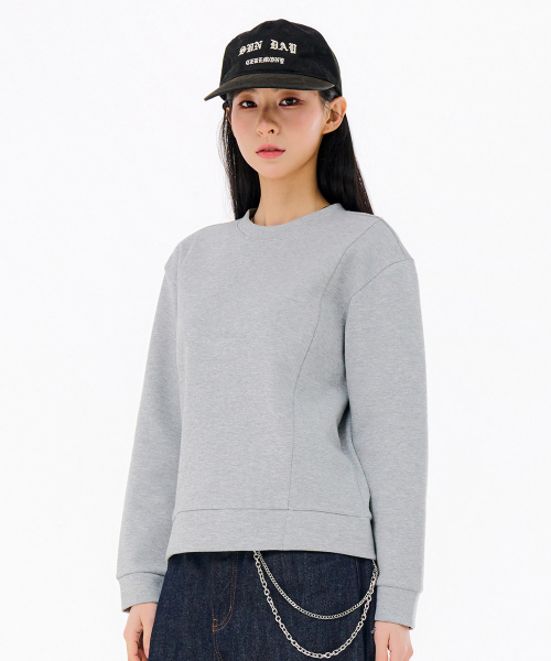 CHASECULT（チェイスカルト）の「女性 切り替え 変形 スウェット Tシャツ-FARG5165B0B（スウェット・レディース・チャコールグレー・90/85）」の3枚目の写真