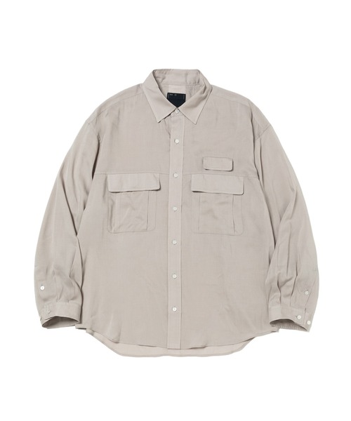 meanswhile(ミーンズワイル)の「Lyosell Lightweight Luggage SH(Tシャツ/カットソー・メンズ・グレー/グレー系/ネイビー・1(S)/2(M)/4(XL)/3(L))」の1枚目の写真