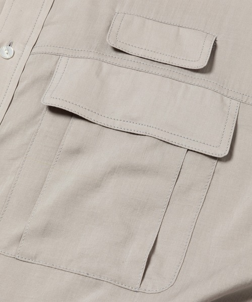 meanswhile(ミーンズワイル)の「Lyosell Lightweight Luggage SH(Tシャツ/カットソー・メンズ・グレー/グレー系/ネイビー・1(S)/2(M)/4(XL)/3(L))」の7枚目の写真