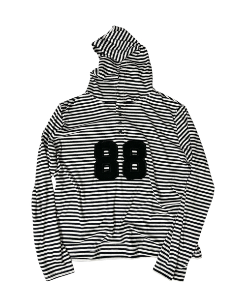 SK8ER ROCK(スケーターロック)の「88 Stripe Henley Neck Hoodie ((ivory*black))(パーカー・レディース・その他・FREE)」の1枚目の写真