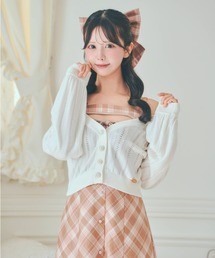 ロゴプレート付きカーディガン